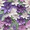 Vibrant And Lively Paper Flower Art In Purple And Green