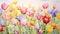 Vibrant and Lively Watercolor Tulip Set AI Generated