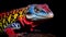 Vibrant Lizard Headshot On Black Background - 8k Resolution