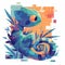 Vibrant Lizard Illustration - Digital Art