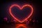 Vibrant love display Neon hearts sign adds flair to the black canvas