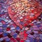 Vibrant Love Mosaic: Abstract Artistry in Shades of Red, Pink, and Purple