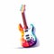 Vibrant Low Poly Electric Guitar With Distinctive Character Design