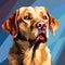 Vibrant Low Poly Labrador Retriever Illustration In 8bit Style