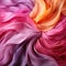 Vibrant and luxurious silk swirling in a bright color