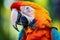 Vibrant Macaw parrot colorful. Generate Ai