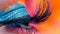 Vibrant macro eyelash with artistic makeup