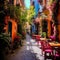 Vibrant Magical Alleyway in Madrid