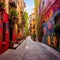 Vibrant Magical Alleyway in Madrid