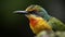 Vibrant male bee eater perching on green branch in tropical rainforest generated by AI