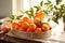 Vibrant Mandarin Oranges in Traditional Setting