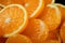 Vibrant mandarin slices closeup, showcasing their juicy and refreshing appeal