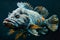 Vibrant Mandarinfish Portrait on Dark Background Exotic and Colorful Saltwater Aquarium Fish, Marine Life Close Up Photography