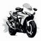Vibrant Manga Style: Black And White Honda Motorcycle Vector Art