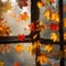 Vibrant maple leaves amidst autumn& x27;s serene beauty