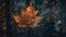 Vibrant maple tree in autumn forest beauty generative AI