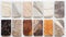 Vibrant Marble Samples In Light Orange And Brown Colors