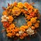 Vibrant Marigold Wreath A Post-impressionism Encaustic Artwork