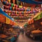 A vibrant marketplace in a foreign land, with colorful tents and exotic goods, bustling with activity and cultural richness5