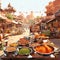 Vibrant Marketplace in Jaipur showcasing diverse food scene
