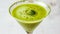 Vibrant Matcha Green Tea Martini with Frothy Top