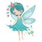 Vibrant meadow whispers, colorful clipart of cute fairies with vibrant wings and whispering meadow flowers