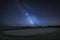 Vibrant Milky Way composite image over landscape of Links golf c