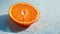 Vibrant minimalist fruit photography bright orange freshness in linear composition