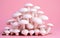 Vibrant and minimalist illustration of edible white mushrooms, Generative Ai