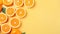 Vibrant Minimalistic Flat Lay Background of Orange Fruits AI Generated