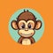 Vibrant Monkey Icon In Caricature Style For Jotform