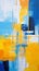 Vibrant Monochromatic Abstract Painting With Yellow And Blue Color Blocks