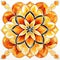 Vibrant Moroccan-inspired Arabesque background in warm oranges and yellows