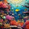 Vibrant Mosaic Artwork of Mesmerizing Coral Collage