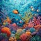 Vibrant Mosaic Artwork of Mesmerizing Coral Collage