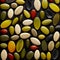 Vibrant Mosaic-Like Composition of Diverse Seed Pods