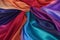 Vibrant multi-colored silk fabrics