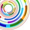 Vibrant Multicolored Concentric Circle Disk Pattern Different Textures. Creative Background Idea for Digital Image