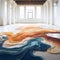 Vibrant Multilayered Office Floor Installation With Fluid Landscapes