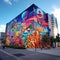 Vibrant Mural in Auckland& x27;s Bustling Street