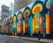 A vibrant mural painting on an urban wall