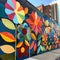 A vibrant mural painting on an urban wall