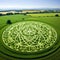 Vibrant and Mysterious Crop Circle with Intricate Design