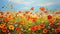 Vibrant Nasturtium Field Painting: Capturing The Essence Of Provence Morning