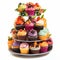 Vibrant Nature-inspired Cupcake Tower