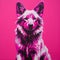 Vibrant Neo-traditional Art: Pink Dog By Michael Scott
