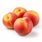 Vibrant Neogeo Style: Four Peaches On A White Background