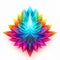 Vibrant Neon Abstract Flower: Colorful Multilayered 3d Design