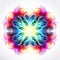 Vibrant Neon Abstract Flower With Cosmic Symbolism