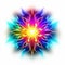 Vibrant Neon Abstract Flower: Mystic Symbolism In Colorful Flames